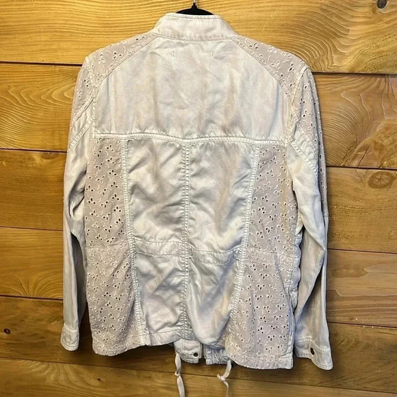 Max Jeans Utility Womens jacket Lg light pink 100% Tencel pockets drawstring Y2K - Picture 7 of 9